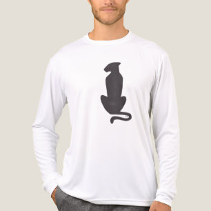 Silueta de gato negro hombres camisa blanca de man