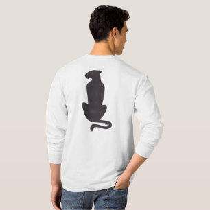 Silueta de gato negro hombres camisa blanca de man