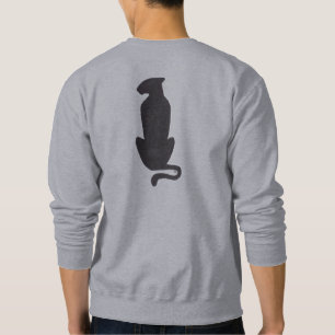Silueta de gato negro hombres sudadera gris