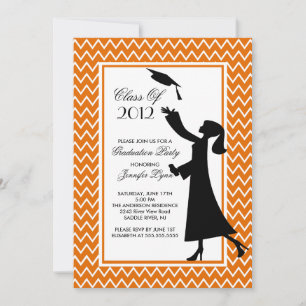 Silueta de invitación a graduación de Naranja mode