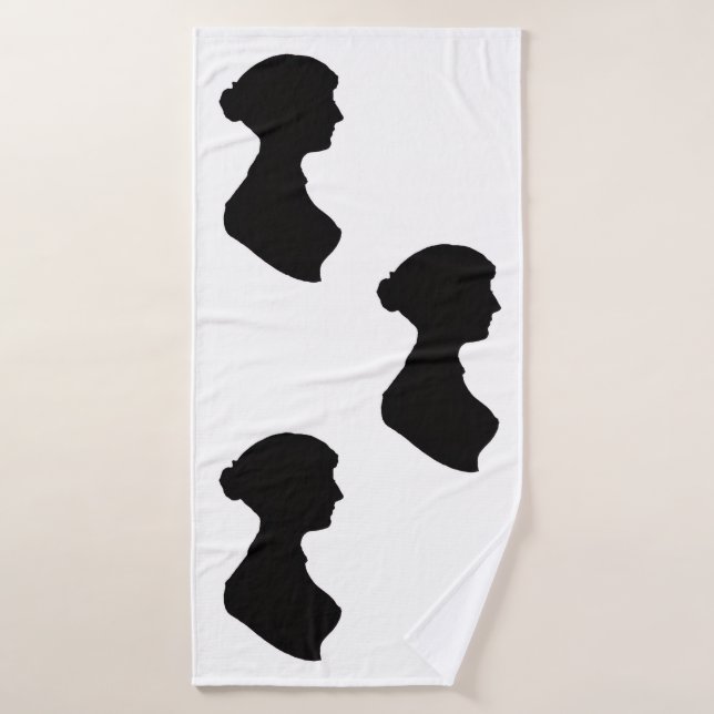 Silueta de Jane Austen (Toalla de baño)