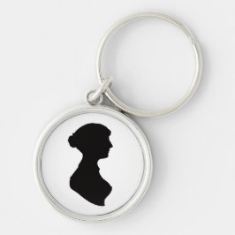 Silueta de Jane Austen en una llavero