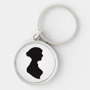 Silueta de Jane Austen en una llavero