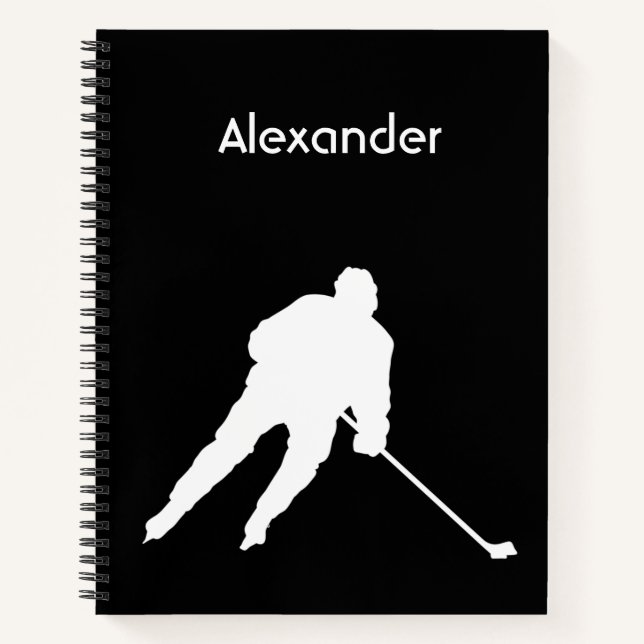 Silueta de jugador de cuaderno de hockey sobre hie (Anverso)