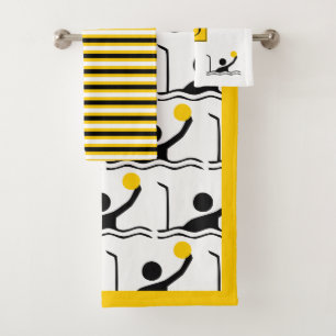 Silueta de jugador de waterpolo y monograma