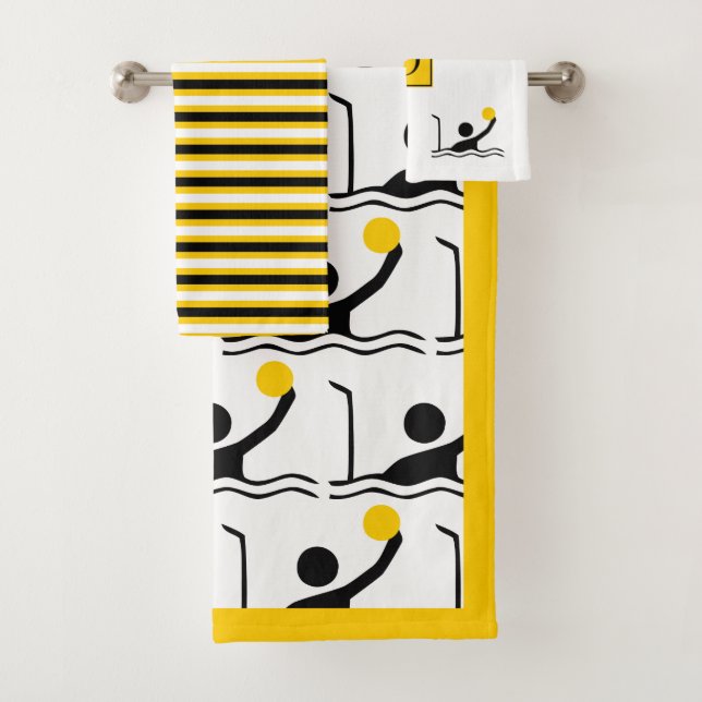 Silueta de jugador de waterpolo y monograma (In situ)