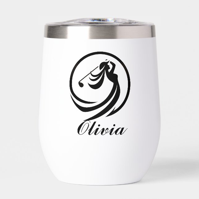 Silueta de jugadora de golf personalizada (Frente)