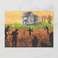 Silueta de la granja Zombie tarjeta postal de horr