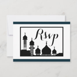 Silueta de la mezquita islámica Boda RSVP