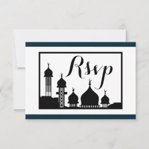 Silueta de la mezquita islámica Boda RSVP