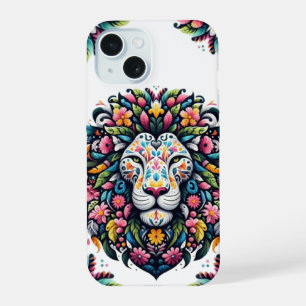 Silueta de León Floral