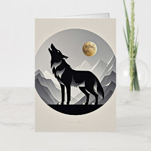Silueta de lobo elegante negro gris minimalista