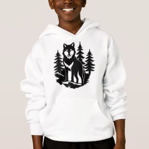 Silueta de lobo en bosque