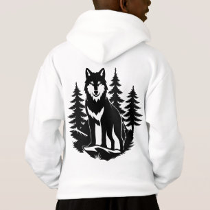 Silueta de lobo en bosque