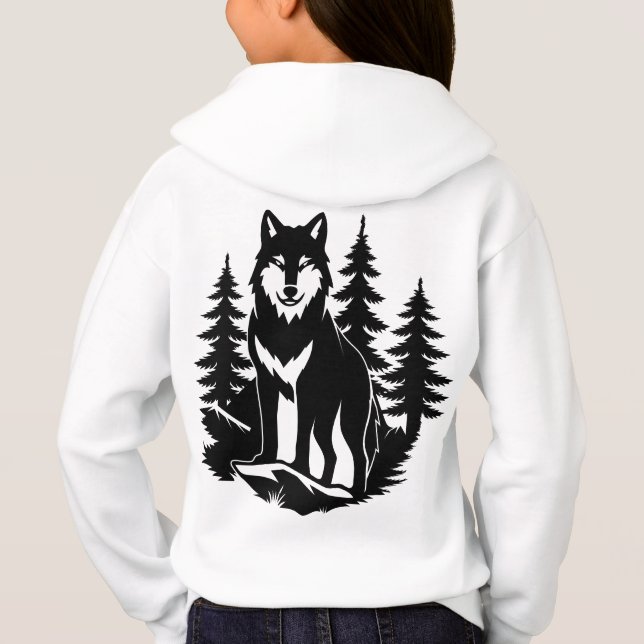 Silueta de lobo en bosque (Reverso)