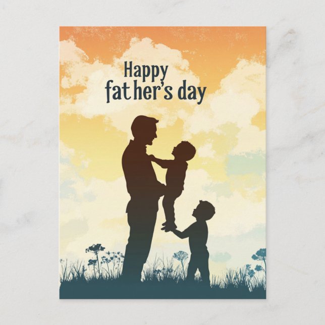 Silueta de los hijos del Padre I Tarjeta postal de (Anverso)