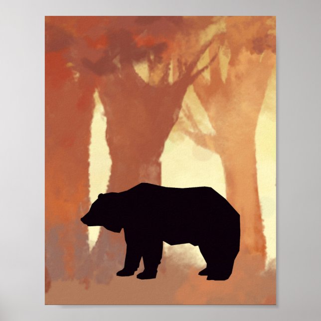Silueta de oso en arte de pared para guardería del (Frente)