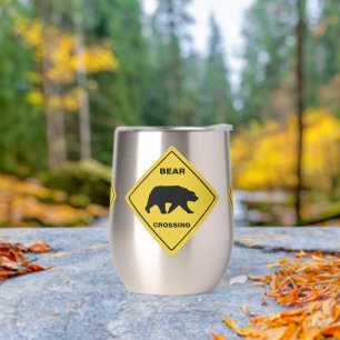 Silueta de oso en señal de cruce de osos de Slippe