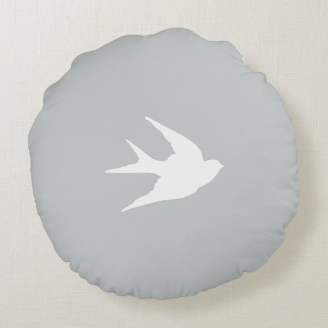 silueta de pájaro tragable // gris // cojín (Reverso)