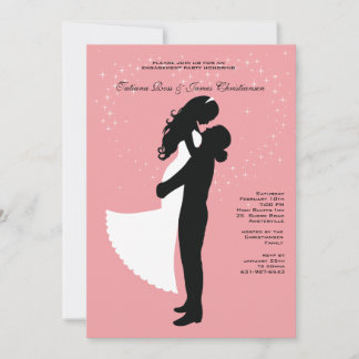 Silueta de pareja comprometida - Invitación a la f