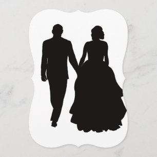 Silueta de pareja invitaciones de matrimonio