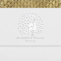 Silueta de pavo real #1 pareja de novios