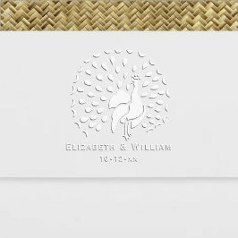 Silueta de pavo real #1 pareja de novios