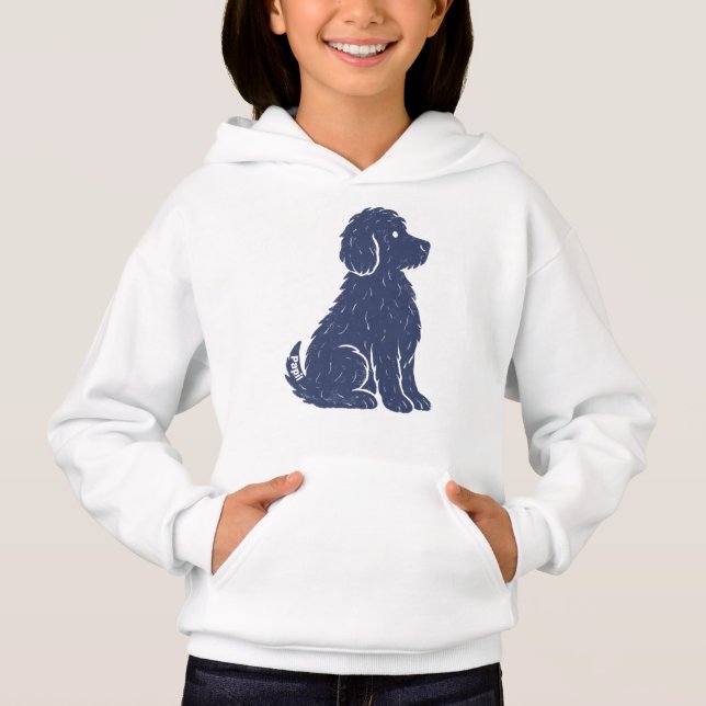 Silueta de perro azul arte minimalista (Anverso)