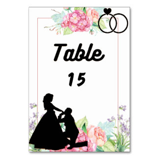 Silueta de propuesta floral número de mesa de boda
