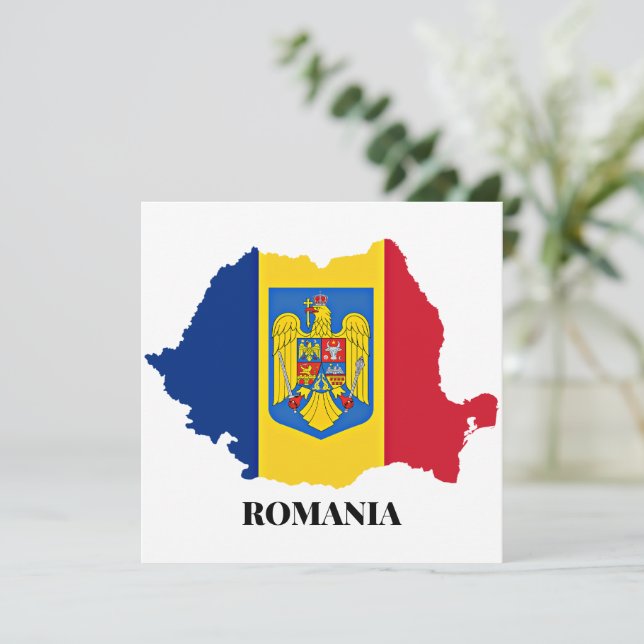 Silueta de Rumania, etiquetada, (Anverso de pie)