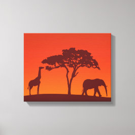 Silueta de safari africano - Imprimir lienzo