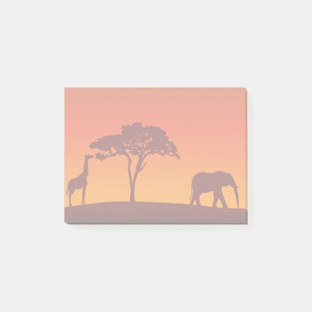 Silueta de Safari Africano - Notas Post-it® (Anverso)