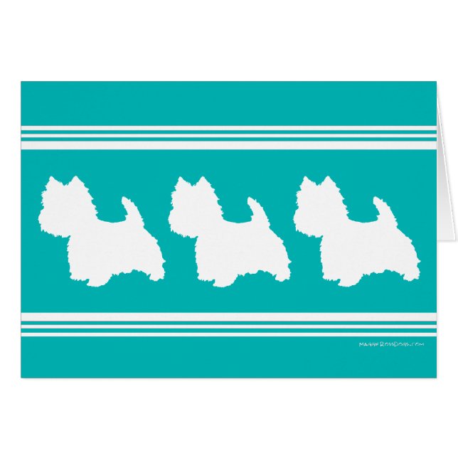 Silueta de Westie sobre turquesa (Anverso (Horizontal))