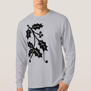 Silueta del acebo - la camisa de manga larga de