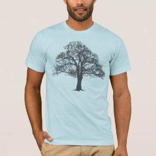 Silueta del árbol, camiseta unisex del ajuste