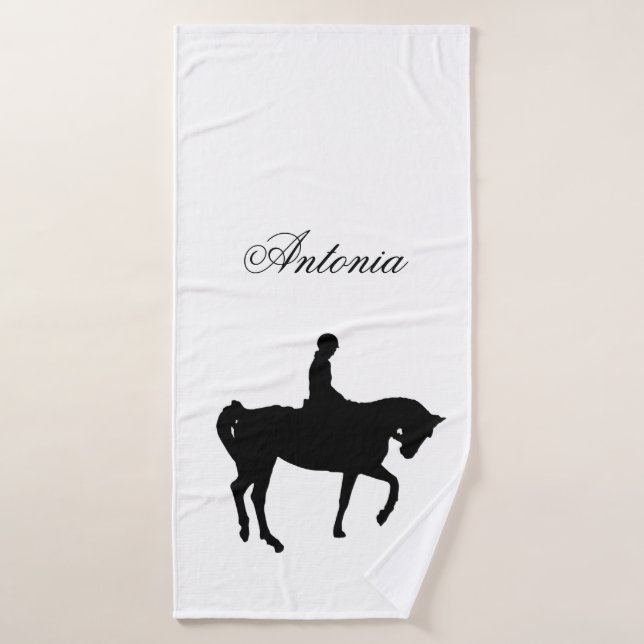 Silueta del caballo y del jinete (Toalla de baño)