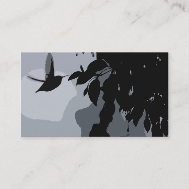 Silueta del colibrí y de la tarjeta de visita de (Anverso)