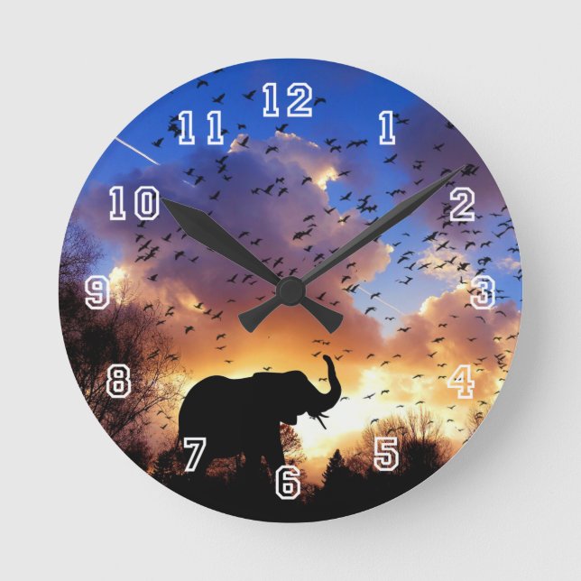 Silueta del elefante africano en el reloj de la (Anverso)