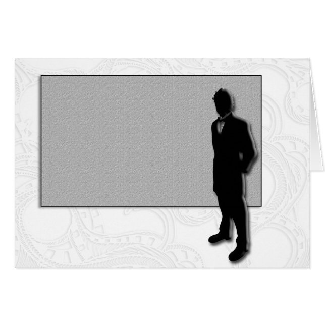 Silueta del novio de la invitación de boda (Anverso (Horizontal))