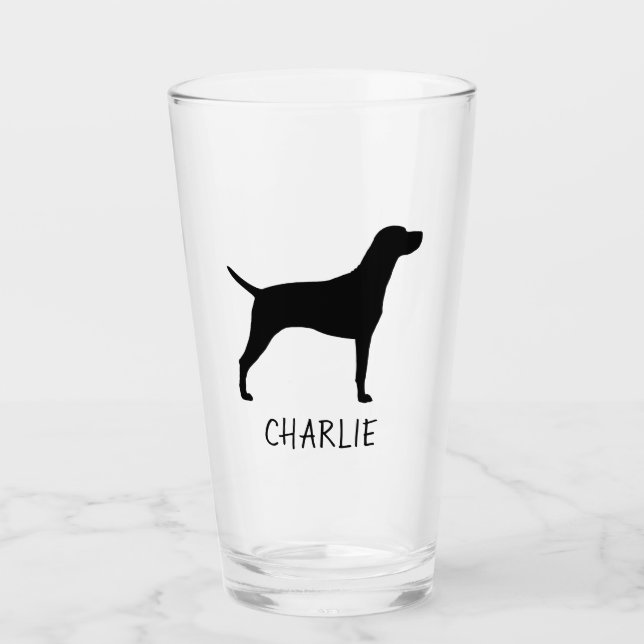 Silueta del perro de Vizsla personalizada (Anverso)