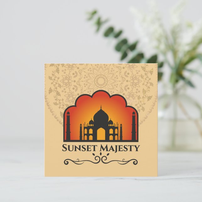 Silueta del Taj Mahal al atardecer (Anverso de pie)