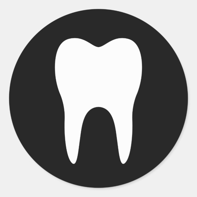 Silueta dental pegatina dental odontólogo negro (Anverso)