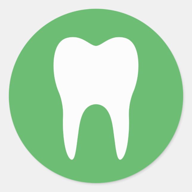 Silueta dental verde odontólogo pegatina dental (Anverso)