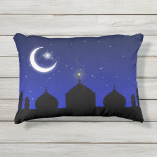 Silueta en la noche - almohada al aire libre de la