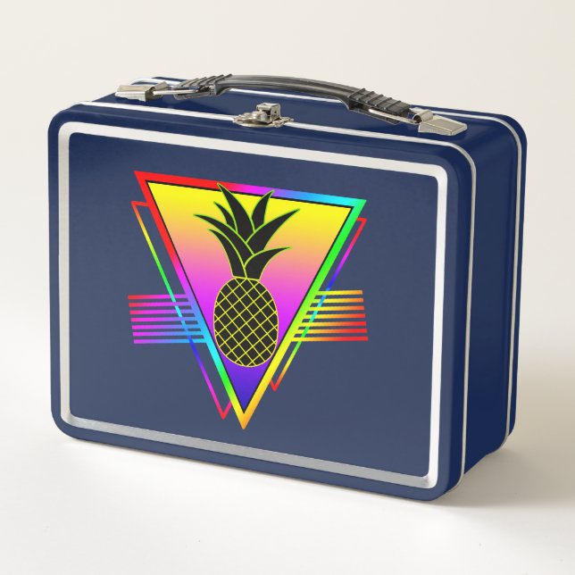 Silueta Moderna Retro Piña Fruta de Verano (Anverso)