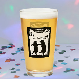 Silueta Negra Bailando Osos Árboles Lechuza En Ram