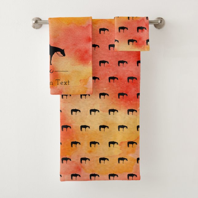 Silueta occidental negra del caballo en acuarela (In situ)