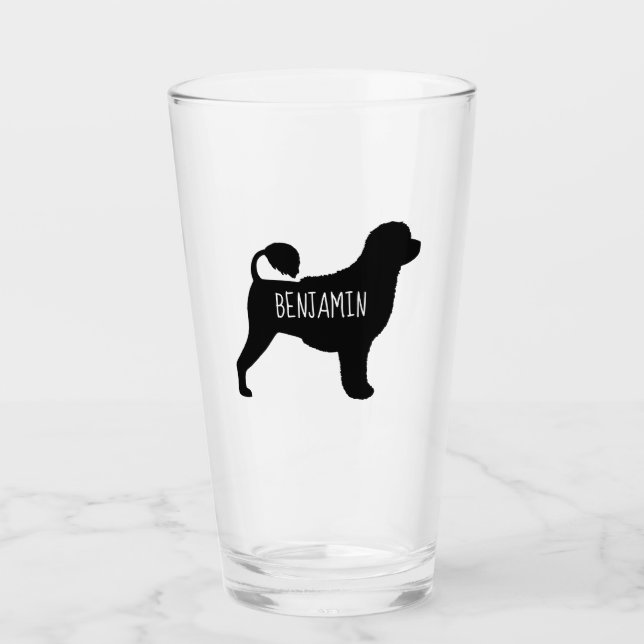 Silueta portuguesa del perro de agua personalizada (Anverso)
