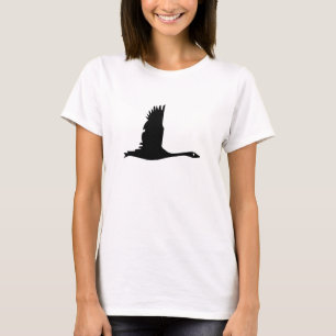Silueta salvaje del ganso que vuela - camiseta