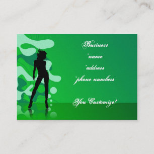 Silueta única *Pretty * tarjetas de visita verdes